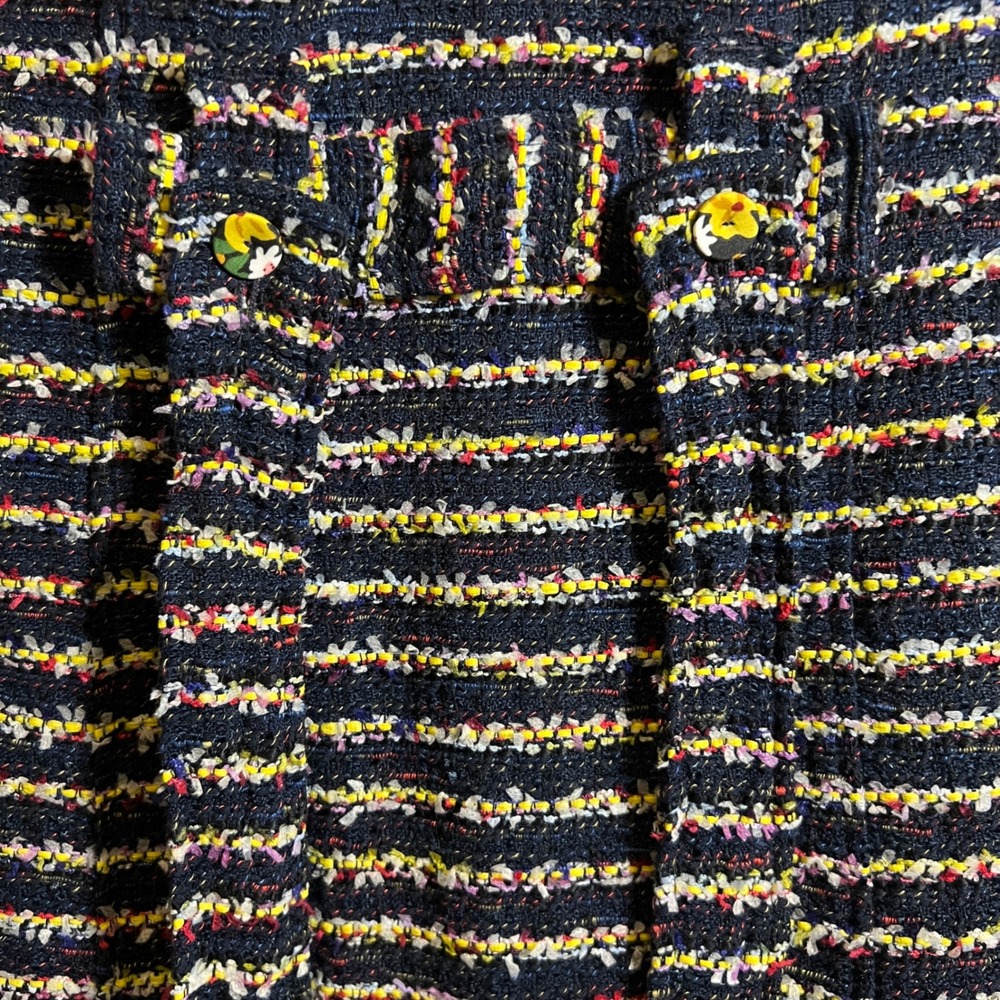 Cabi 5660 Headline Topper Coat in Navy Blue Tweed and Floral, Women's Size 4 - Picture 10 of 16